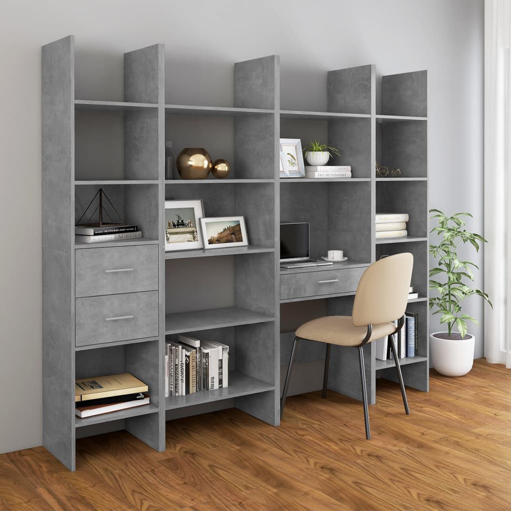 Libreria Grigio Cemento 40x35x180 cm in Truciolato 803402