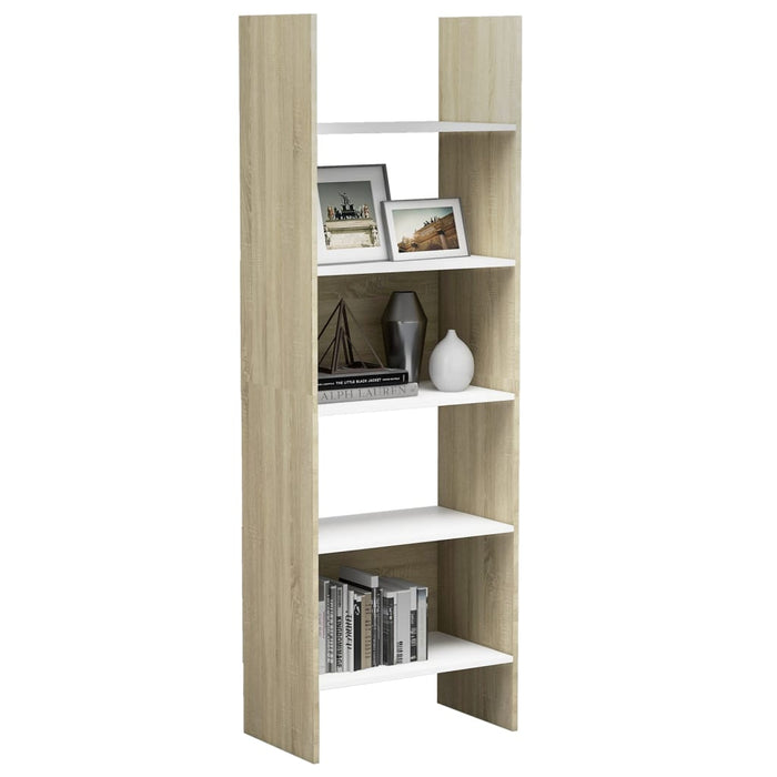 Libreria Bianco e Rovere Sonoma 60x35x180 cm in Truciolato cod mxl 63942