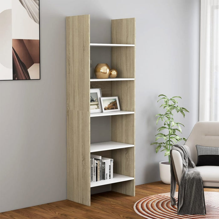 Libreria Bianco e Rovere Sonoma 60x35x180 cm in Truciolato cod mxl 63942