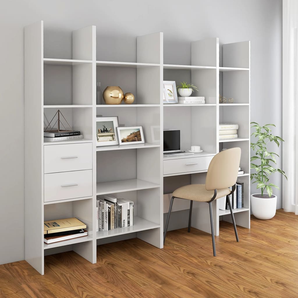 Libreria Bianco Lucido 60x35x180 cm in Truciolato cod mxl 9543