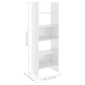 Libreria Bianco Lucido 60x35x180 cm in Truciolato cod mxl 9543