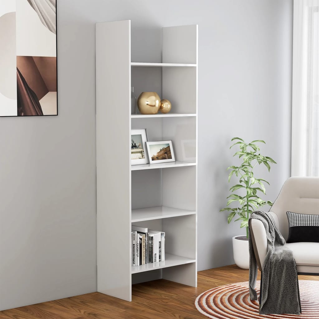 Libreria Bianco Lucido 60x35x180 cm in Truciolato cod mxl 9543