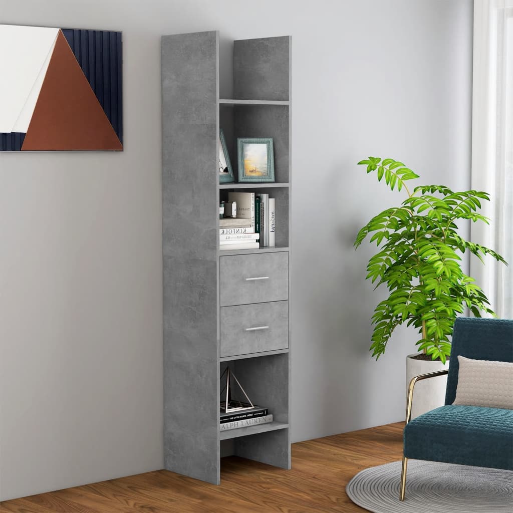 Libreria Grigio Cemento 40x35x180 cm in Legno Multistrato 803420