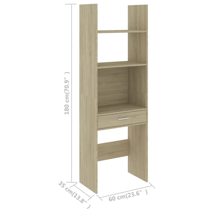 Libreria Rovere Sonoma 60x35x180 cm in Legno Multistrato 803428