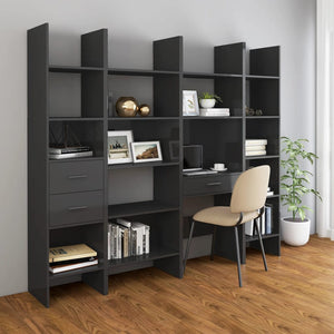 Libreria Grigio Lucido 60x35x180 cm in Truciolato cod mxl 27739