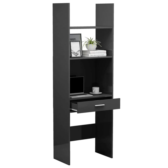 Libreria Grigio Lucido 60x35x180 cm in Truciolato cod mxl 27739