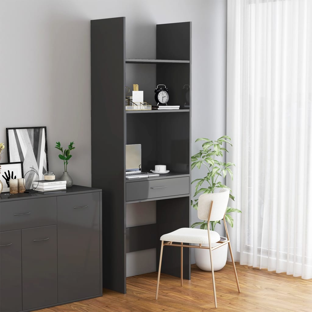 Libreria Grigio Lucido 60x35x180 cm in Truciolato cod mxl 27739