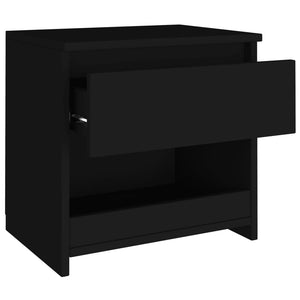 Comodino Nero 40x30x39 cm in Legno Multistrato 803445