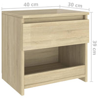 Comodini 2pz Rovere Sonoma 40x30x39 cm in Legno Multistrato 803450