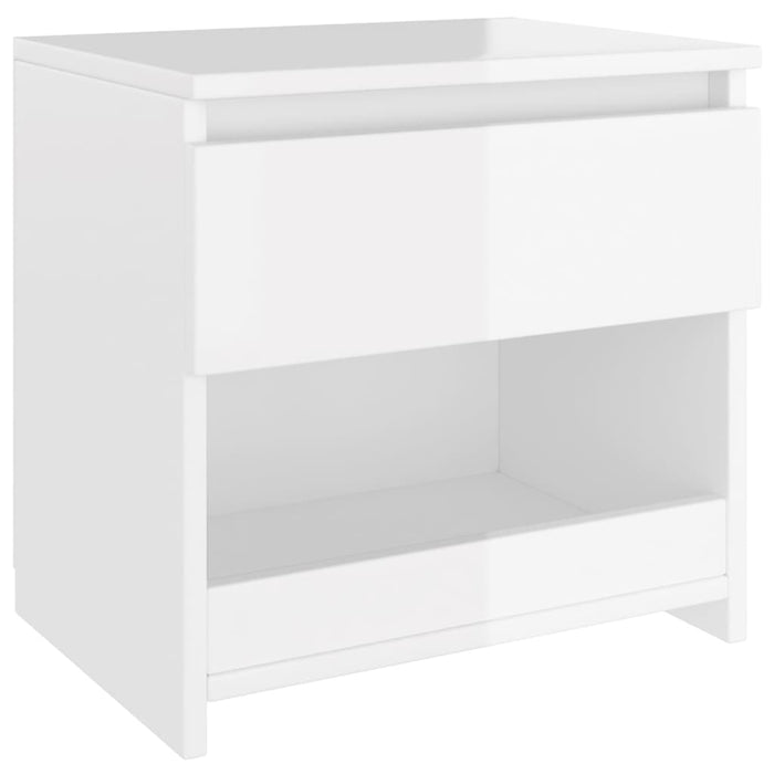 Comodino Bianco Lucido 40x30x39 cm in Truciolato cod mxl 42050