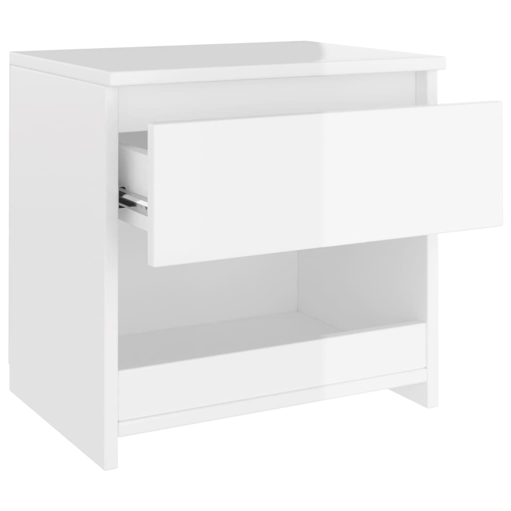 Comodino Bianco Lucido 40x30x39 cm in Truciolato cod mxl 42050