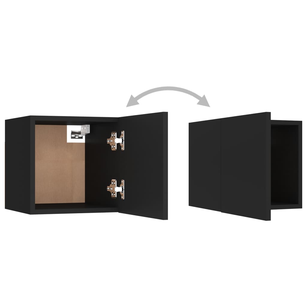 Armadietto a Parete per TV Nero 30,5x30x30 cm cod mxl 15071