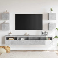 Mobili Porta TV a Parete 4pz Grigio Cemento 30,5x30x30 cm 804495