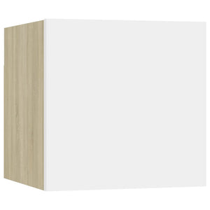 Armadietti a Parete per TV 2 pz Bianco e Rovere 30,5x30x30 cm cod mxl 15603