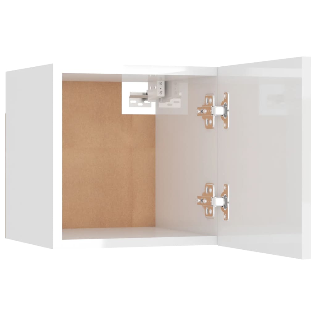 Armadietto a Parete per TV Bianco Lucido 30,5x30x30 cm cod mxl 13490