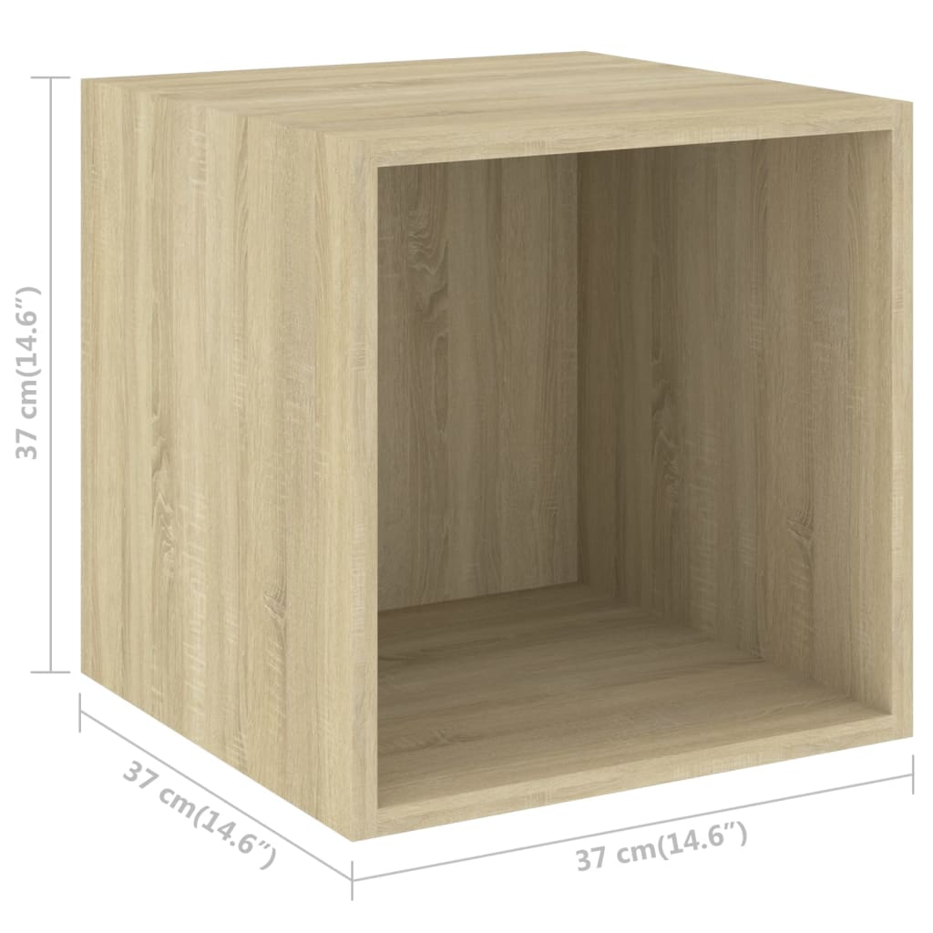 Mobili a Muro 2pz Rovere Sonoma 37x37x37 cm Legno Multistrato 805454