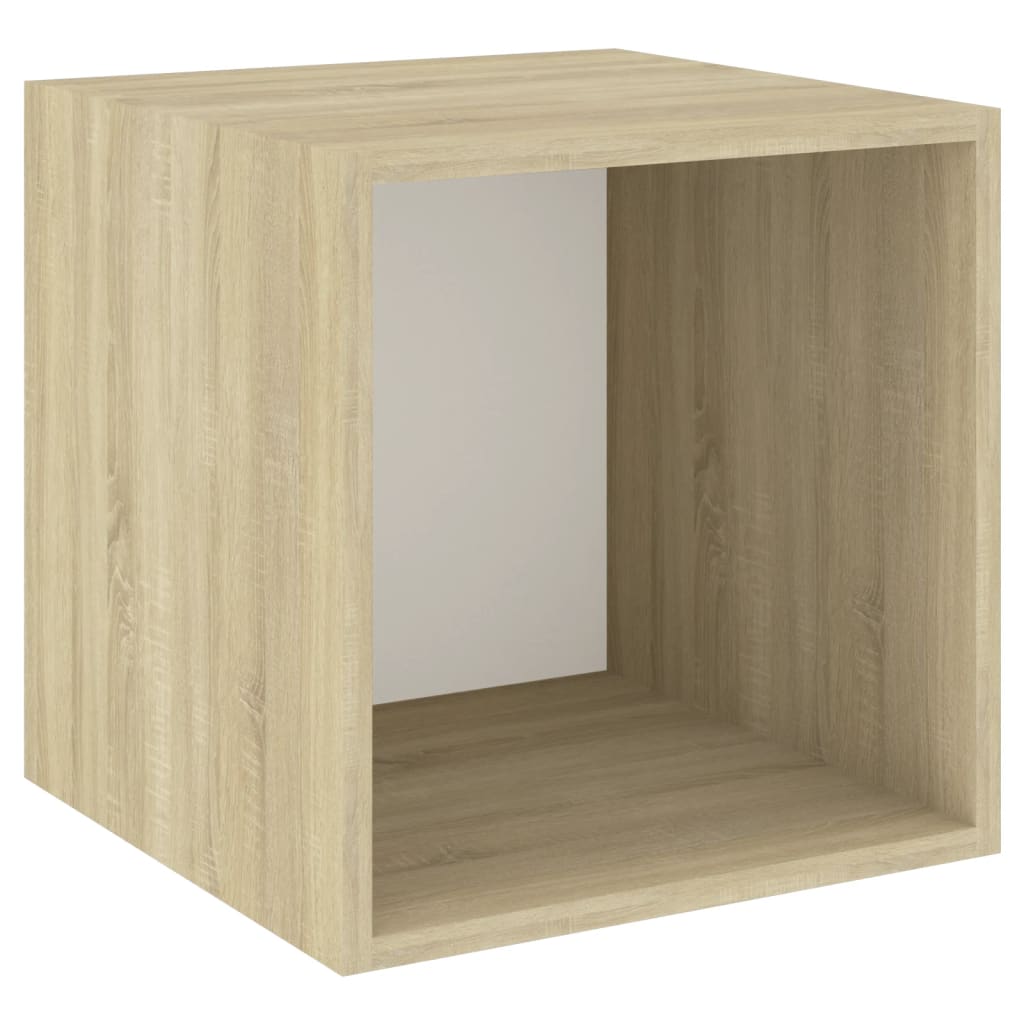 Mobile a Muro Bianco Rovere Sonoma 37x37x37cm Legno Multistrato 805459