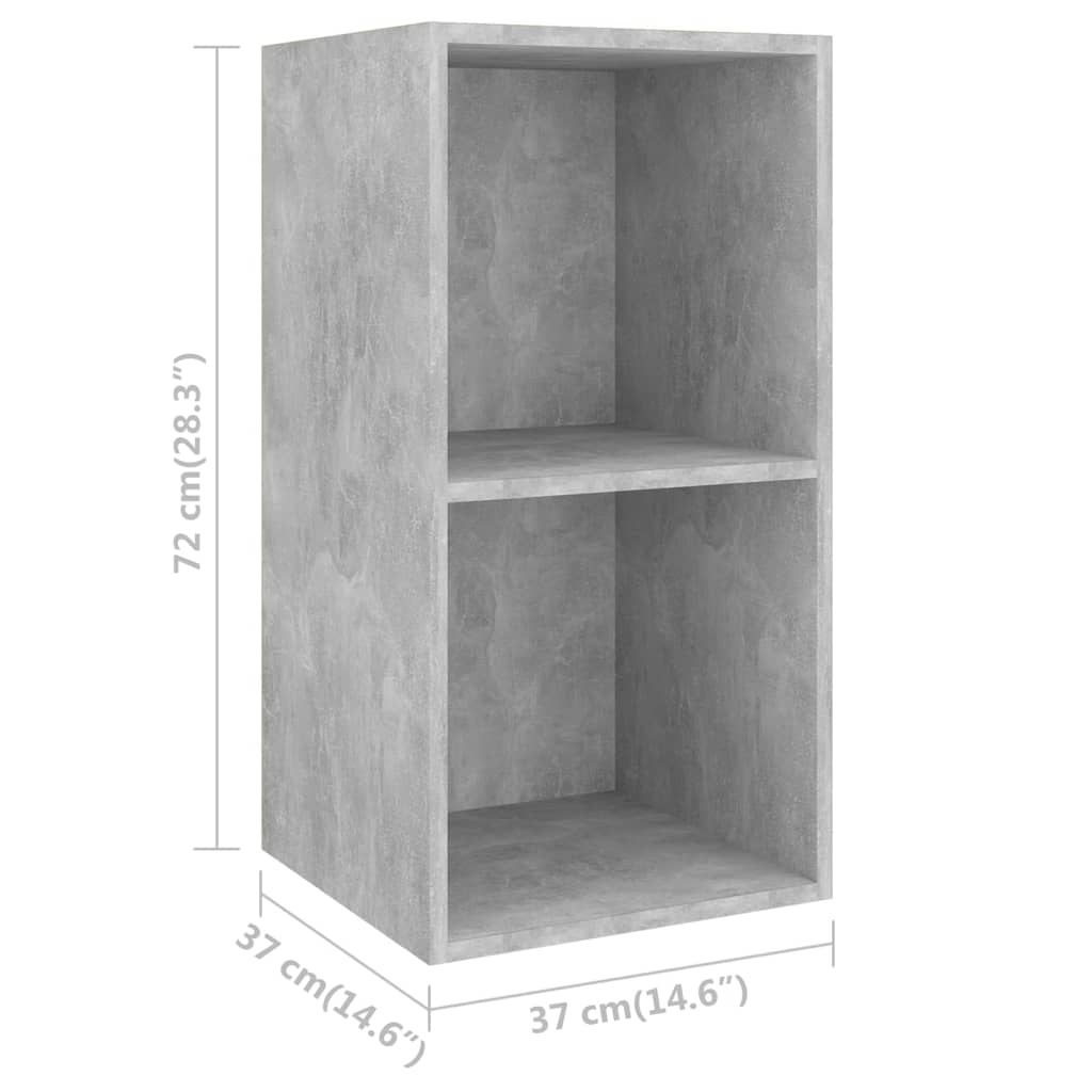 Armadietto a Parete per TV Grigio Cemento 37x37x72cm Truciolato cod mxl 16091