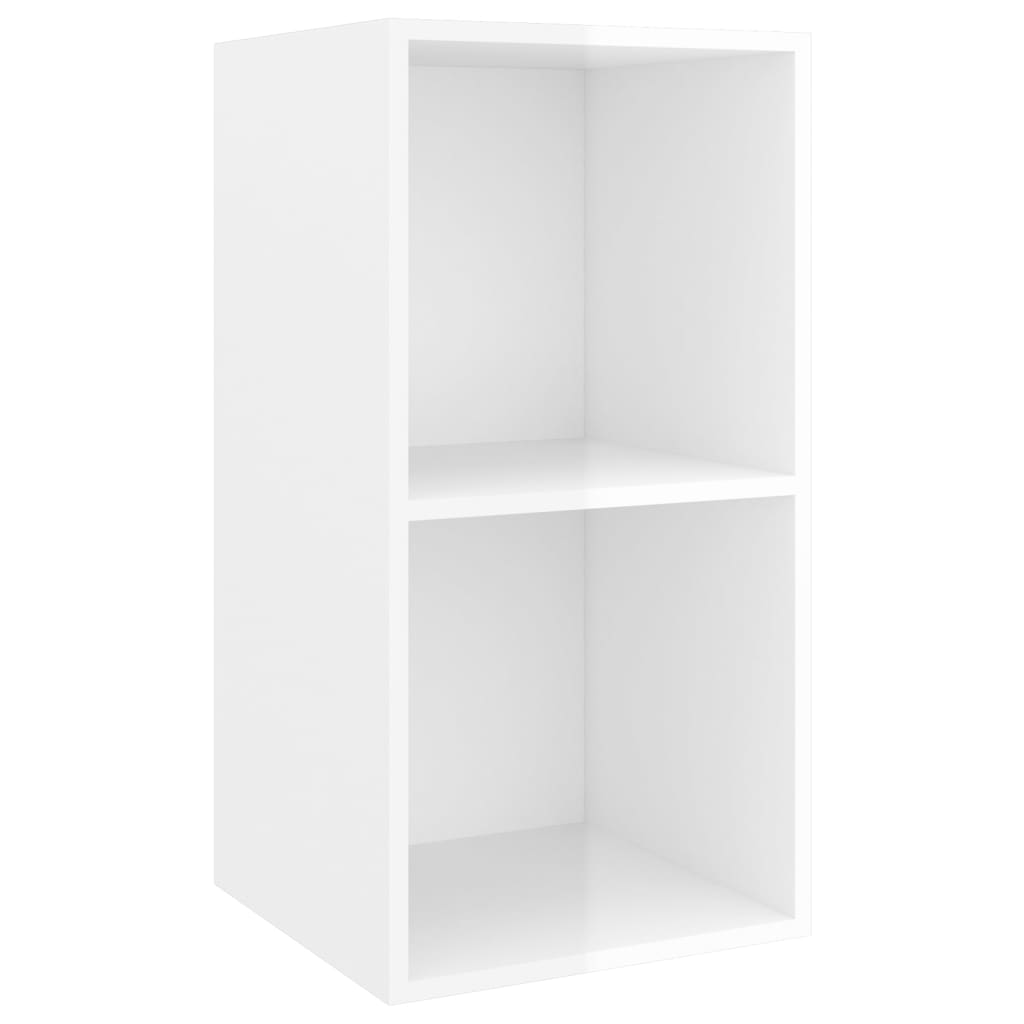 Armadietto da Parete per TV Bianco Lucido 37x37x72cm Truciolato 805477