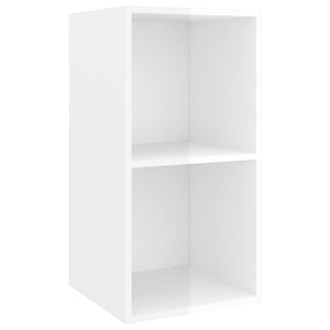 Armadietto da Parete per TV Bianco Lucido 37x37x72cm Truciolato 805477