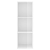 Armadietto a Parete per TV Bianco Lucido 37x37x107cm Truciolato 805486