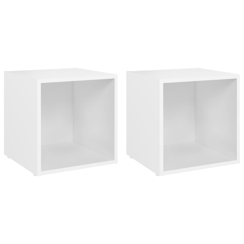 Mobili Porta TV 2 pz Bianco 37x35x37 cm in Legno Multistrato 805499