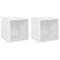 Mobili Porta TV 2 pz Bianco 37x35x37 cm in Legno Multistrato 805499