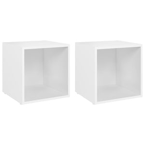 Mobili Porta TV 2 pz Bianco 37x35x37 cm in Legno Multistrato 805499