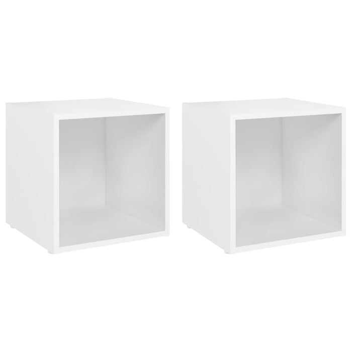 Mobili Porta TV 2 pz Bianco 37x35x37 cm in Legno Multistrato 805499