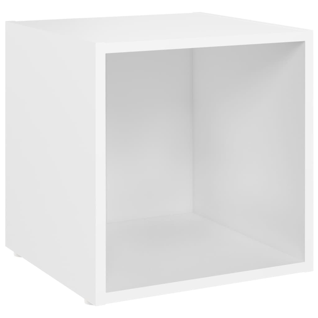 Mobili Porta TV 2 pz Bianco 37x35x37 cm in Legno Multistrato 805499