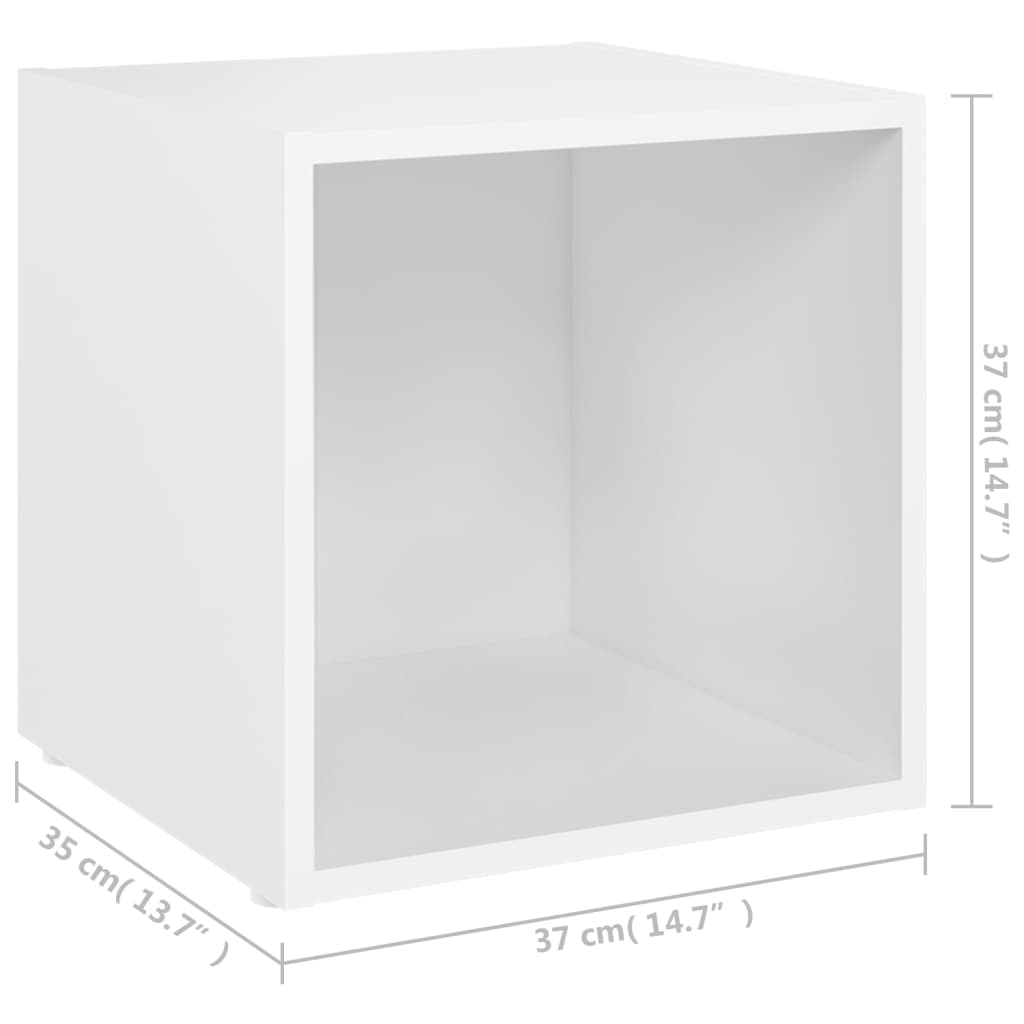 Mobili Porta TV 2 pz Bianco 37x35x37 cm in Legno Multistrato 805499