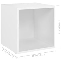 Mobili Porta TV 2 pz Bianco 37x35x37 cm in Legno Multistrato 805499