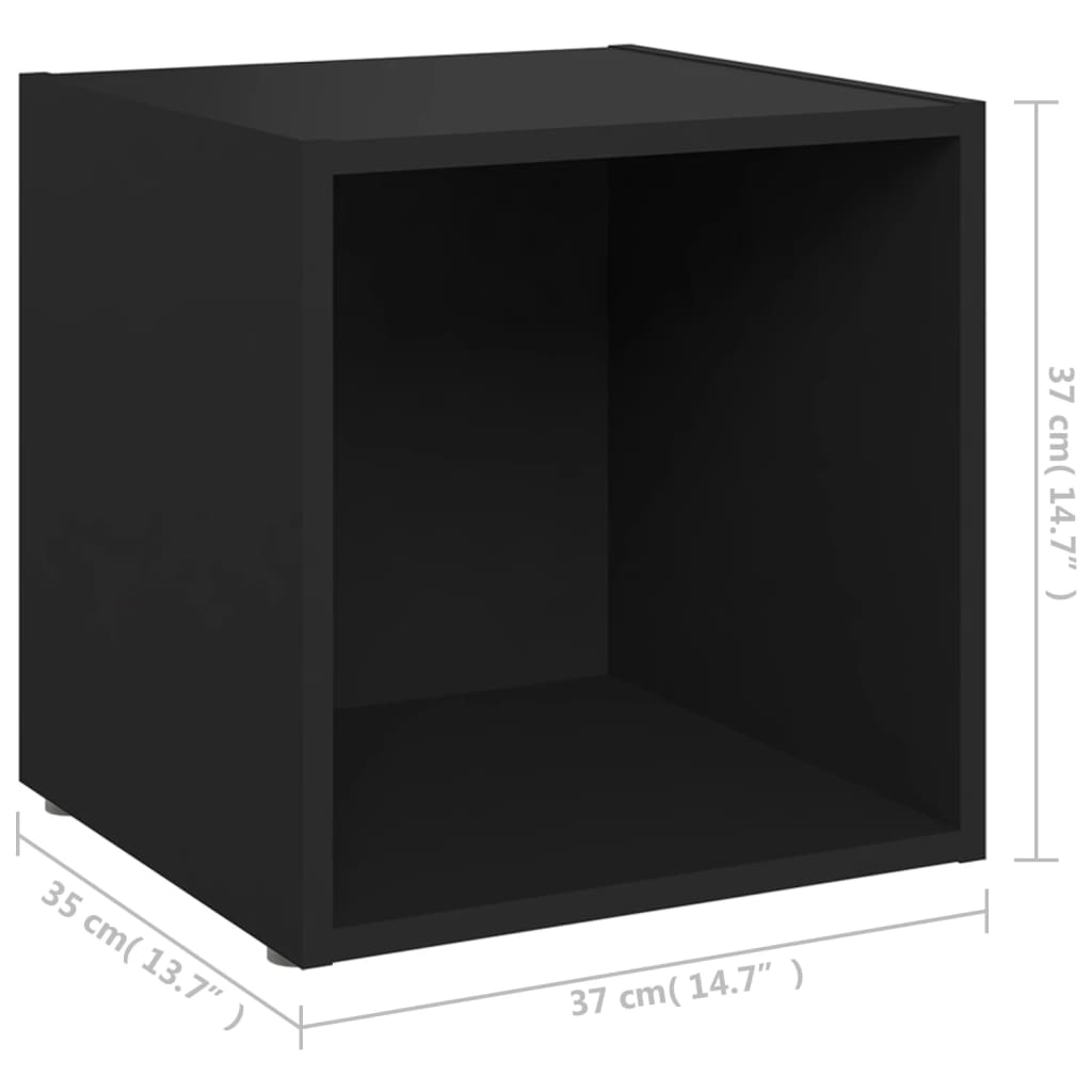 Mobile Porta TV Nero 37x35x37 cm in Legno Multistrato 805501