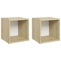 Mobile Porta TV 2pz Bianco Rovere Sonoma 37x35x37 cm Truciolato cod mxl 18908