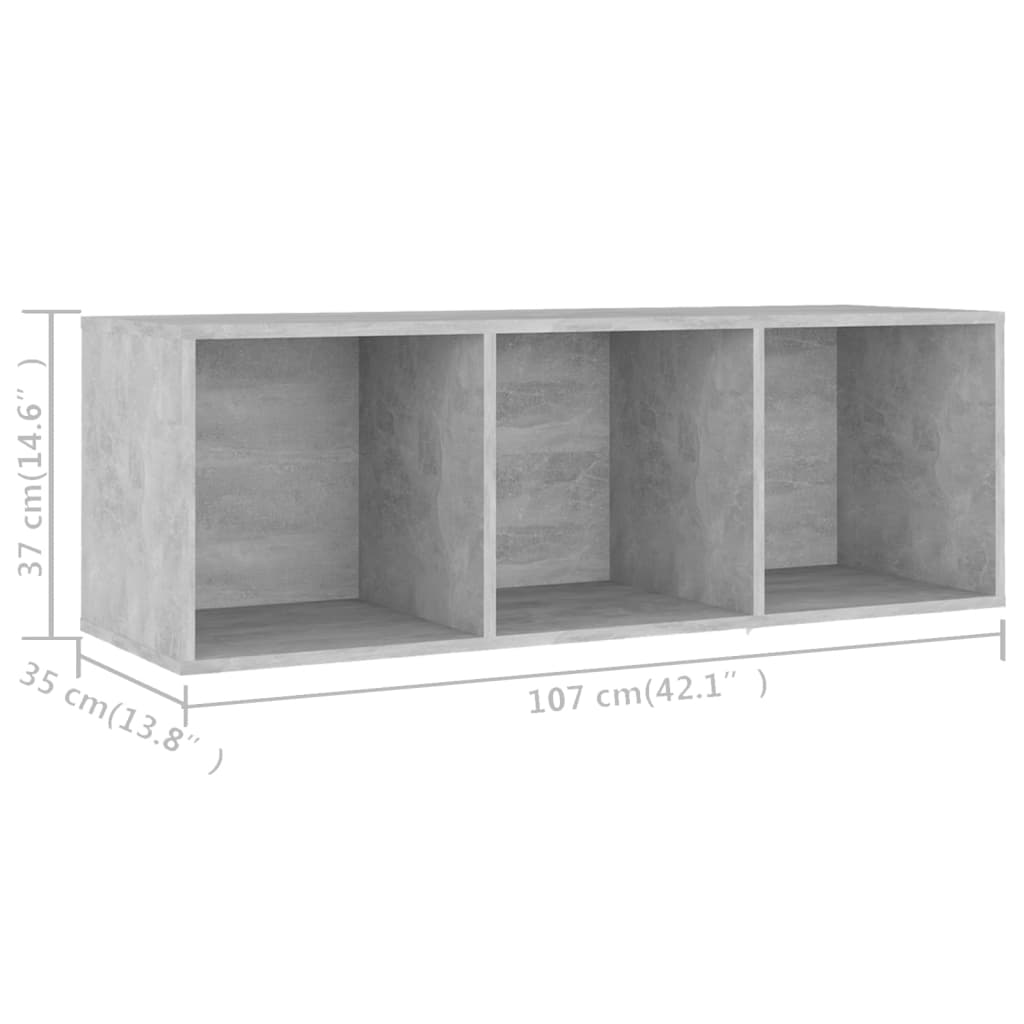 Mobile Porta TV Grigio Cemento 107x35x37 cm Legno Multistrato 805538