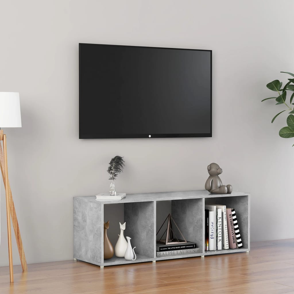 Mobile Porta TV Grigio Cemento 107x35x37 cm Legno Multistrato 805538