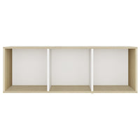 Mobile TV Bianco e Rovere Sonoma 107x35x37 cm Legno Multistrato 805539