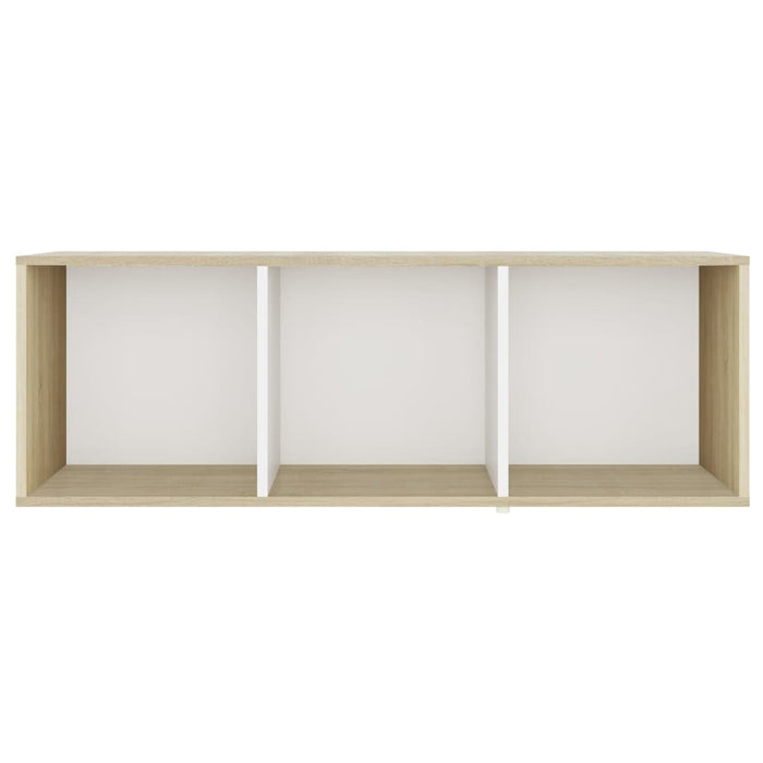 Mobile TV Bianco e Rovere Sonoma 107x35x37 cm Legno Multistrato 805539