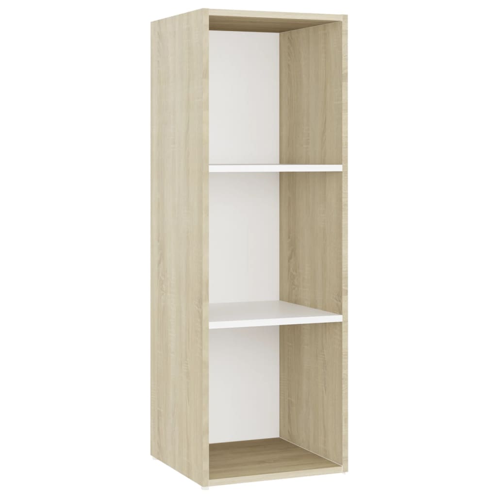 Mobile Porta TV Bianco e Rovere Sonoma 107x35x37 cm in Truciolato cod mxl 24576