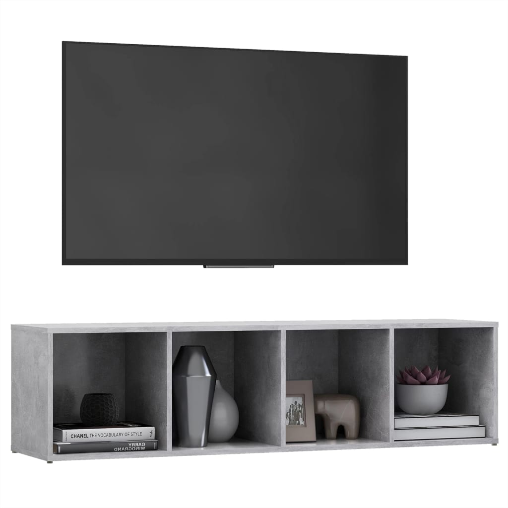 Mobile TV Grigio Cemento 142,5x35x36,5 cm in Legno Multistrato 805547