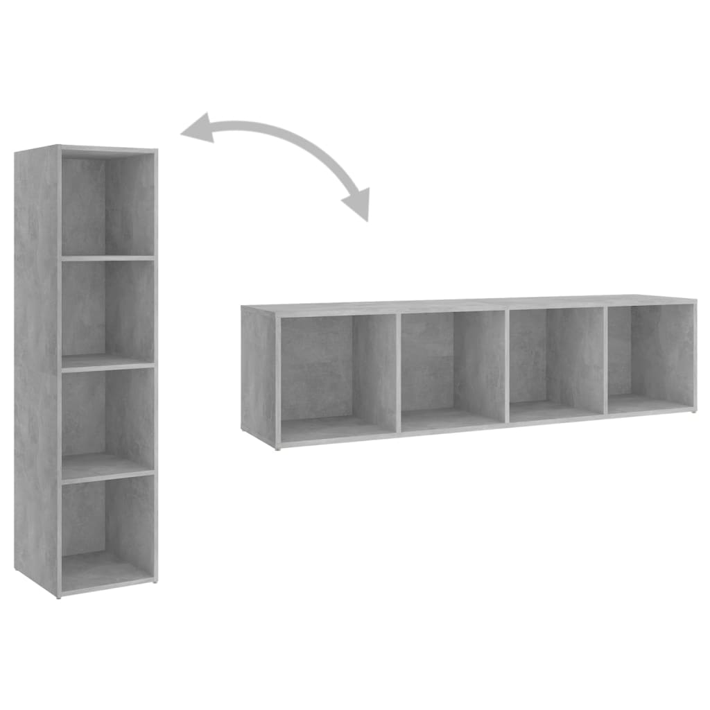 Mobile TV Grigio Cemento 142,5x35x36,5 cm in Legno Multistrato 805547