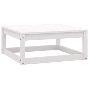 Poggiapiedi da Giardino 70x70x30 cm Bianco in Legno Massello di Pino cod mxl 47736