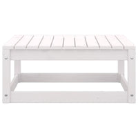 Poggiapiedi da Giardino 70x70x30 cm Bianco in Legno Massello di Pino cod mxl 47736