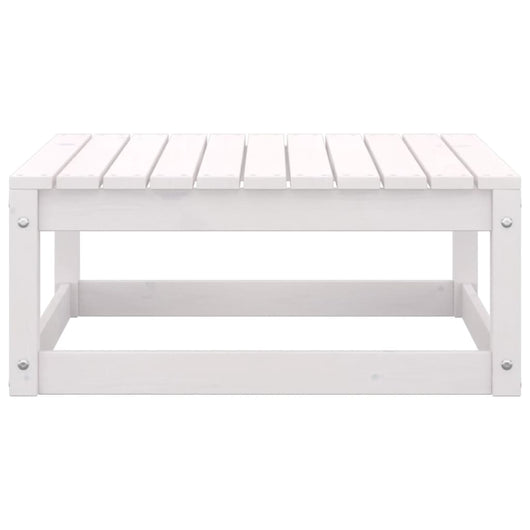 Poggiapiedi da Giardino 70x70x30 cm Bianco in Legno Massello di Pino cod mxl 47736