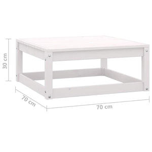 Poggiapiedi da Giardino 70x70x30 cm Bianco in Legno Massello di Pino cod mxl 47736