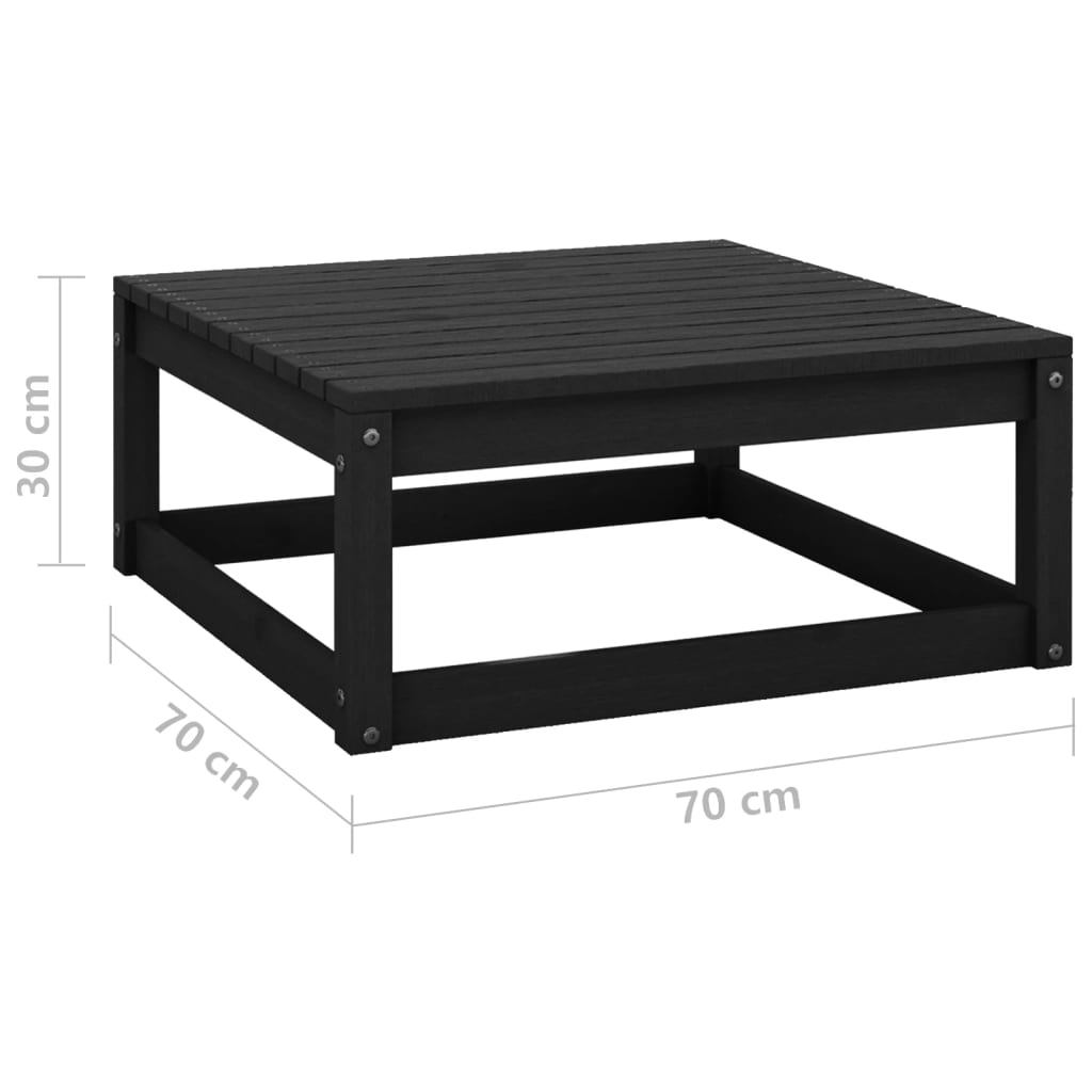 Poggiapiedi da Giardino 42x35x45 cm Legno Massello di Pino Nero cod mxl 39514