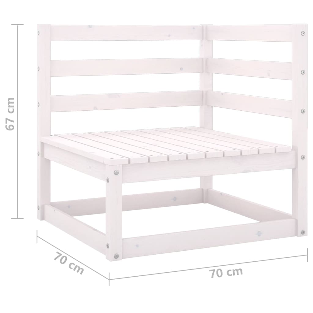 Set Divani da Giardino 3 pz Bianchi in Legno Massello di Pino cod mxl 40160