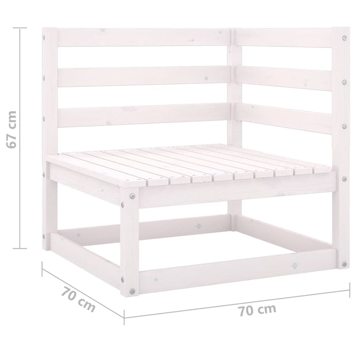 Set Divani da Giardino 3 pz Bianchi in Legno Massello di Pino cod mxl 40160