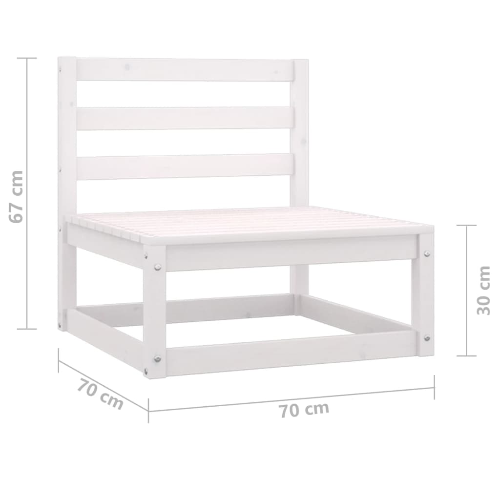 Set Divani da Giardino 3 pz Bianchi in Legno Massello di Pino cod mxl 40160