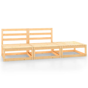 Set Divani da Giardino 3 pz in Legno Massello di Pino cod mxl 43339